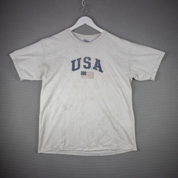 Gildan 2000s America USA Thrashed Distressed Tee Large - Picture 1 of 8